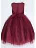 Tulle Ruffle Bodice Flower Girl Dress With Beaded Waist